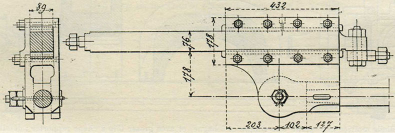 Fig. 126. - Glissière unique placée au dessus de la tête de piston (daprès M. Demoulin).