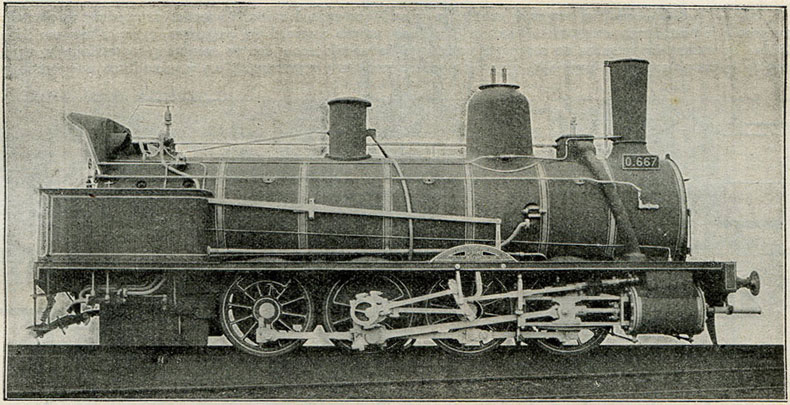 Fig. 272. - Locomotive à quatre essieux couplés des chemins de fer de lEst. Daprès M. Demoulin.