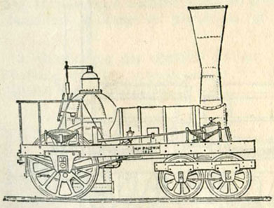Fig. 4. - Locomotive construite par Baldwin, à Philadelphie, en 1834.