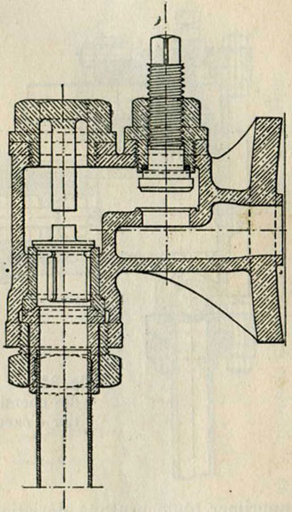 Fig. 81. - Chapelle de refoulement, avec fermeture auxiliaire par soupape à vis.